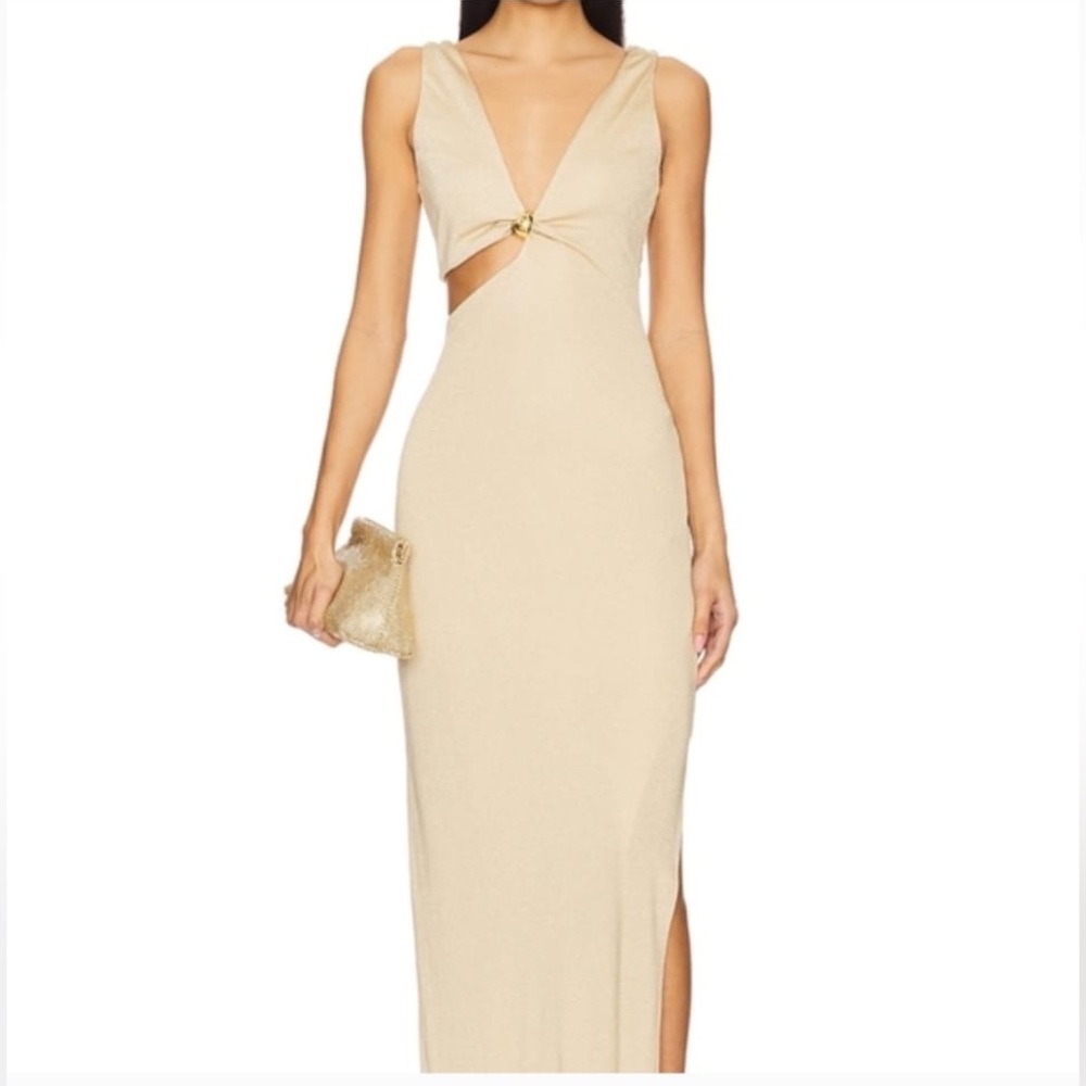 Baobab Brightte Almond Cut-Out Maxi Dress Size L | NWT